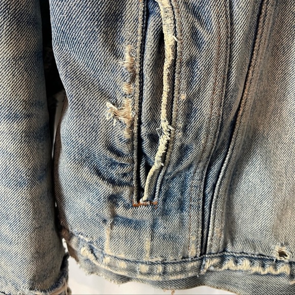 🔴SOLD🔴Levi’s 1980s Sherpa DESTROYED Trucker Jacket Size Large - Picture 4 of 11